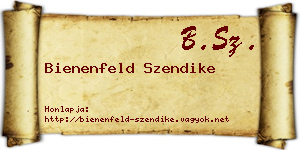 Bienenfeld Szendike névjegykártya